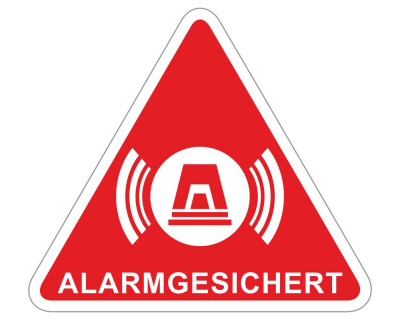 Alarmgesichert Dreieck Rot Aufkleber