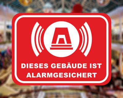 Gebude Alarmgesichert Rot Aufkleber