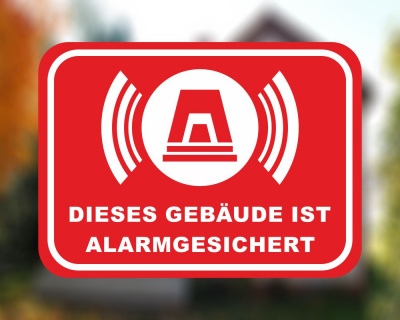 Gebude Alarmgesichert Rot Aufkleber - Ansicht 3