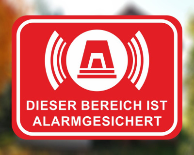 Bereich Alarmgesichert Rot Aufkleber