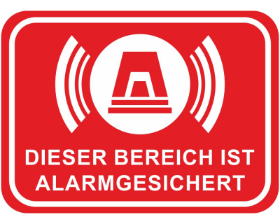 Bereich Alarmgesichert Rot Aufkleber - Ansicht 1