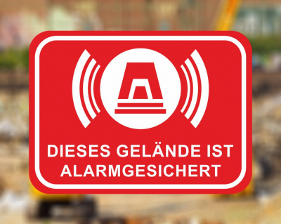 Gelnde Alarmgesichert Rot Aufkleber