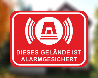 Gelnde Alarmgesichert Rot Aufkleber - Ansicht 3