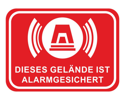 Gelnde Alarmgesichert Rot Aufkleber - Ansicht 1