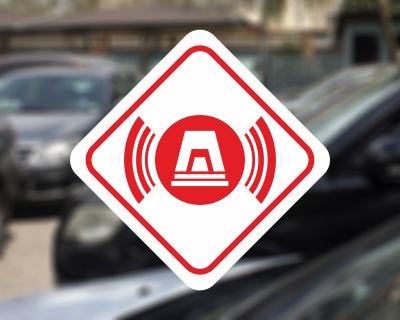 Alarmgesichert Viereck Wei Aufkleber