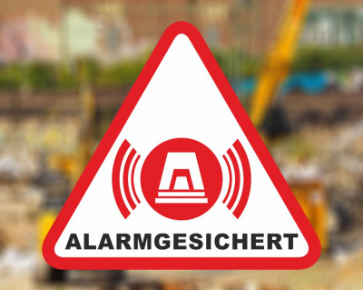Alarmgesichert Dreieck Wei Aufkleber