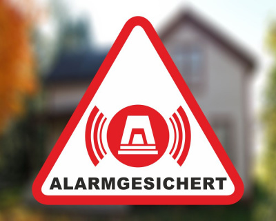 Alarmgesichert Dreieck Wei Aufkleber - Ansicht 3
