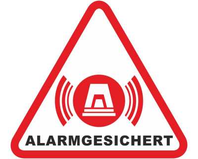 Alarmgesichert Dreieck Wei Aufkleber - Ansicht 1