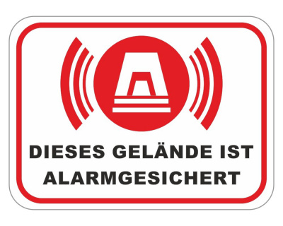 Gelnde Alarmgesichert Wei Aufkleber - Ansicht 1