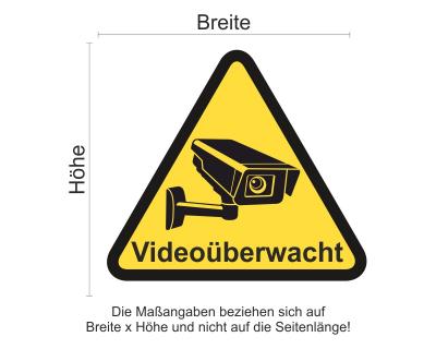 Videoberwacht Dreieck Gelb Aufkleber - Ansicht 3
