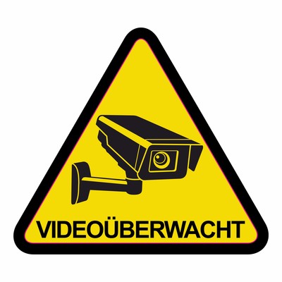 Videoberwacht Dreieck Gelb Aufkleber - Ansicht 1