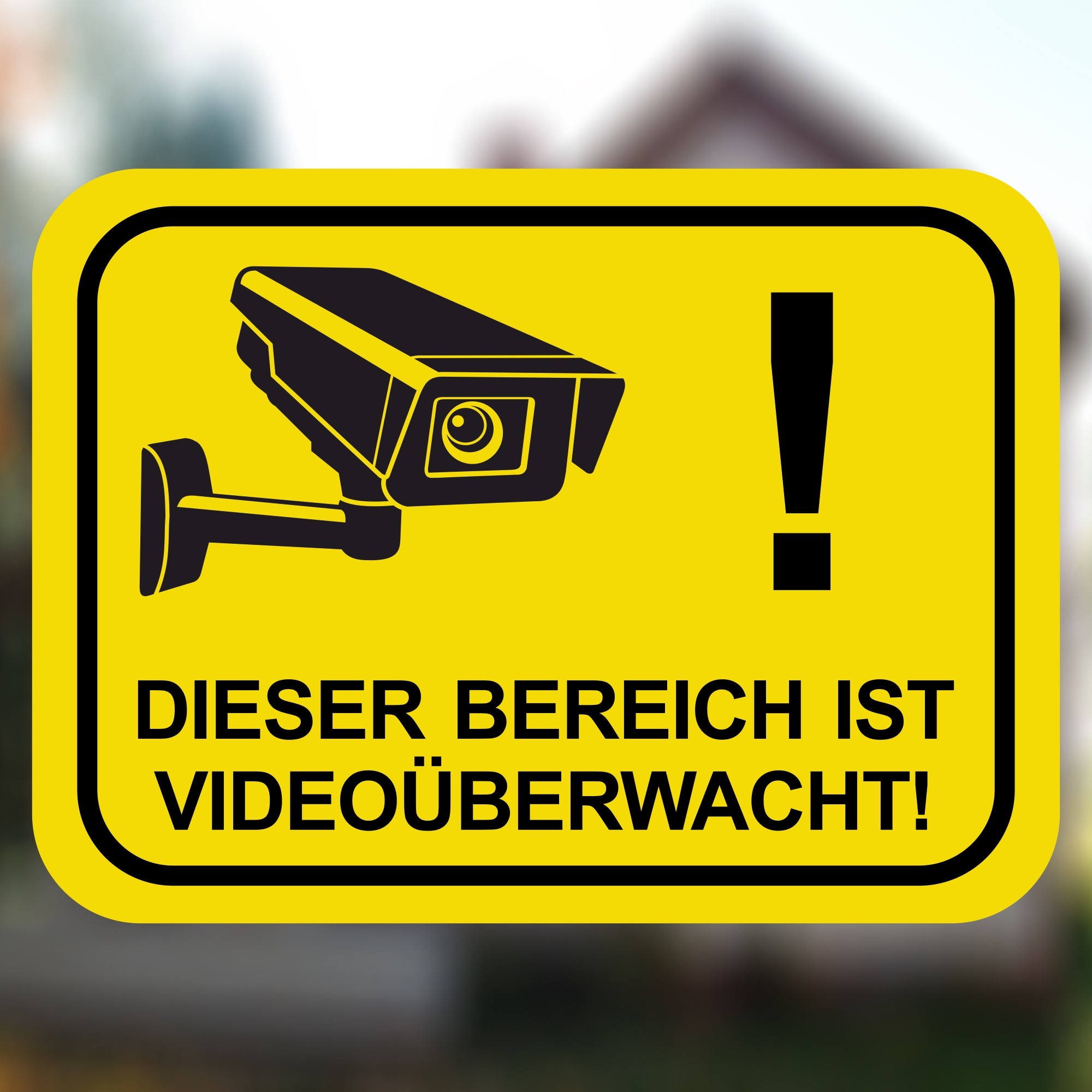 Aufkleber Bereich Videouberwacht Gelb Schild Sticker Hinweisschild Ebay
