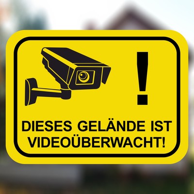 Gelnde Videoberwacht Gelb Aufkleber