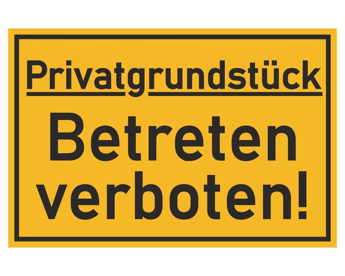 Aufkleber Privatgrundstück Betreten verboten! Schild Sticker