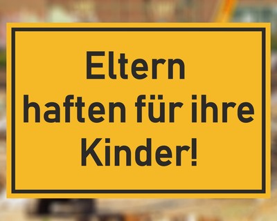 Eltern haften fr Kinder Aufkleber Aufkleber