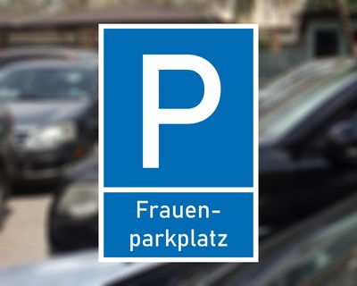 Frauenparkplatz Blau Aufkleber