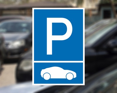 Auto Parkplatz Blau Aufkleber