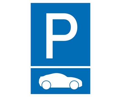 Auto Parkplatz Blau Aufkleber
