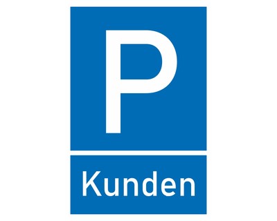Kunden Parkplatz Blau Aufkleber - Ansicht 1