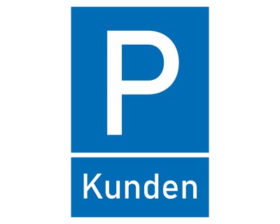 Kunden Parkplatz Blau Aufkleber