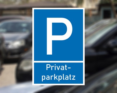 Privatparkplatz Blau Aufkleber Aufkleber