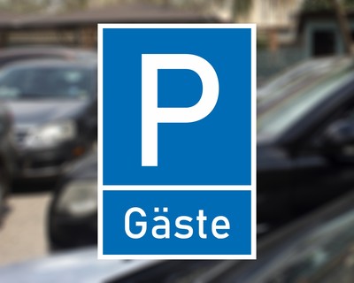 Gste Parkplatz Blau Aufkleber Aufkleber