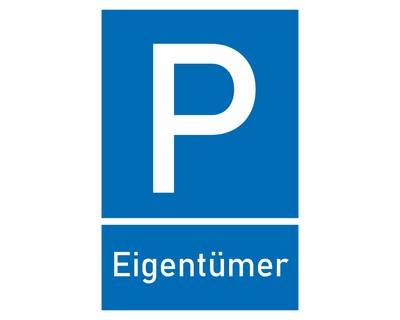Eigentmer Parkplatz Blau Aufkleber