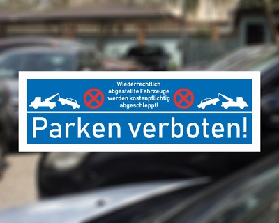 Parken verboten Blau Aufkleber Aufkleber