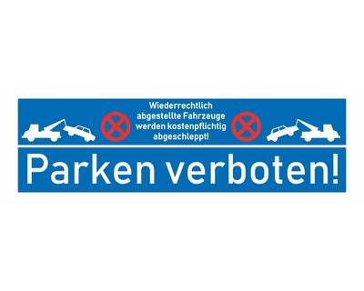 Parken verboten Blau Aufkleber Aufkleber