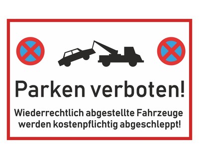 Parken verboten Wei Aufkleber