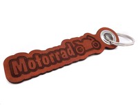 Schlsselanhnger Motorrad Schlsselanhnger Modellnummer  cognac braun/graviert