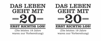 Tasse mit dem Motiv Mit 20 geht das Leben los - Ansicht 2