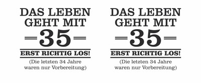 Tasse mit dem Motiv Mit 35 geht das Leben los - Ansicht 2