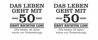 Tasse mit dem Motiv Mit 50 geht das Leben los - Ansicht 2
