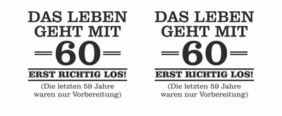 Tasse mit dem Motiv Mit 60 geht das Leben los - Ansicht 2