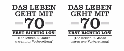 Tasse mit dem Motiv Mit 70 geht das Leben los - Ansicht 2