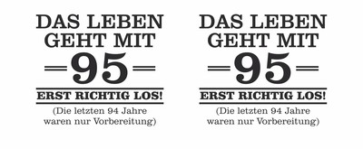 Tasse mit dem Motiv Mit 95 geht das Leben los - Ansicht 2