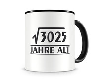 Tasse mit dem Motiv √3025 Jahre alt Tasse Modellnummer  schwarz/schwarz