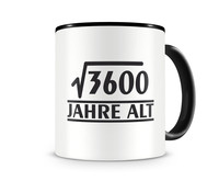Tasse mit dem Motiv √3600 Jahre alt Tasse Modellnummer  schwarz/schwarz