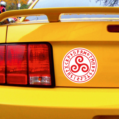 Triskele mit Runen A Aufkleber gedruckt - Ansicht 3