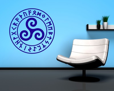 Wandtattoo Triskele mit Runen A - Ansicht 2