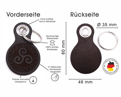 Schlsselanhnger Triskele mit Runen - Ansicht 3