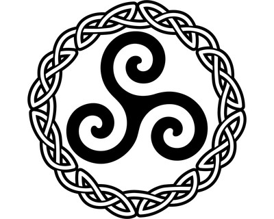 Aufkleber Triskele mit Knoten - Ansicht 1
