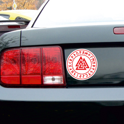 Valknut mit Runen A Aufkleber gedruckt - Ansicht 3