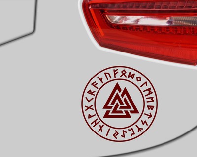 Aufkleber Valknut mit Runen A - Ansicht 3