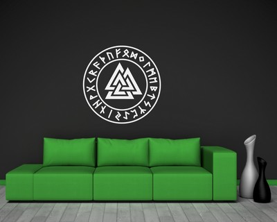 Wandtattoo Valknut mit Runen A - Ansicht 2