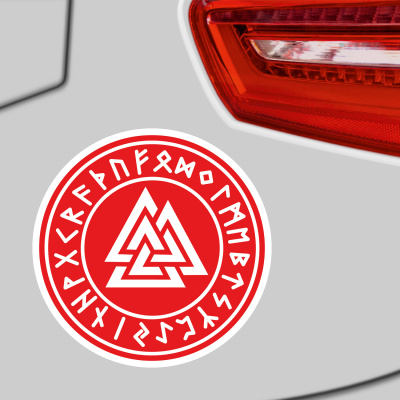 Valknut mit Runen B Aufkleber gedruckt - Ansicht 3