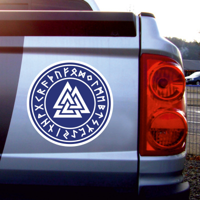 Valknut mit Runen B Aufkleber gedruckt - Ansicht 4
