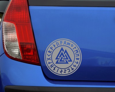 Aufkleber Valknut mit Runen B Aufkleber