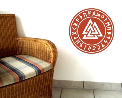 Wandtattoo Valknut mit Runen B - Ansicht 2